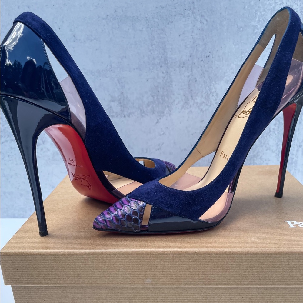 Christian Louboutin Galata 120 Eclipse Size 38 / 7.5 US Purple High Heels
